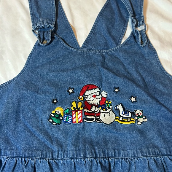VTG 90’s Westbound Denim Dress XL Blue Jumper Embroidered Christmas Holiday Y2K - Picture 1 of 14